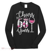 Cheers To 60 Year Old Gift 60th Birthday Queen Drink Wine Long Sleeve Shirt thumb 0