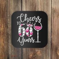 Cheers To 60 Year Old Gift 60th Birthday Queen Drink Wine Coaster thumb 0