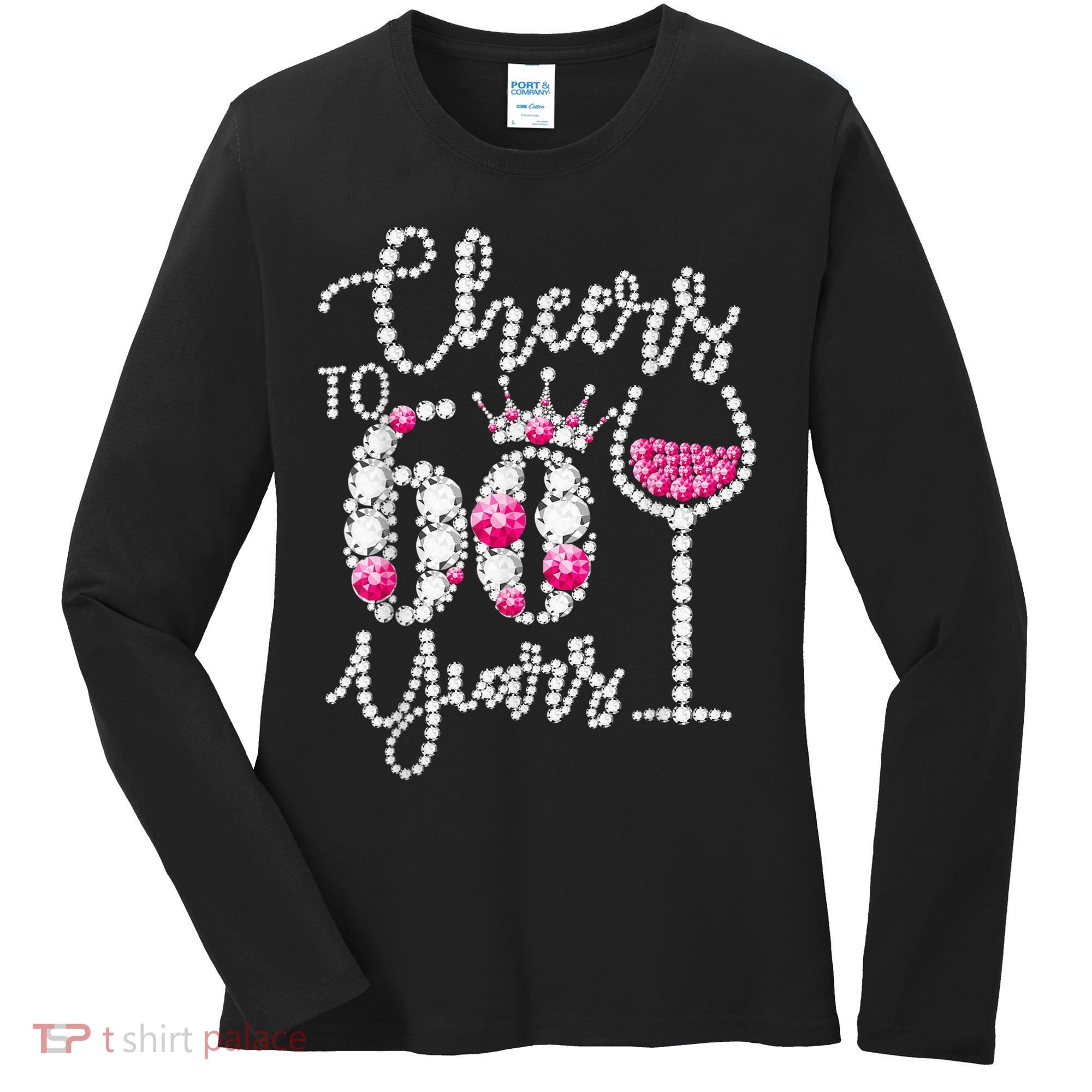 Cheers To 60 Year Old Gift 60th Birthday Queen Drink Wine Women's Long Sleeve Shirt