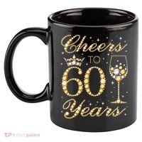 Cheers To 60 Years 60th Queens Birthday 60 Years Old 11oz C Handle Ceramic Mug thumb 2