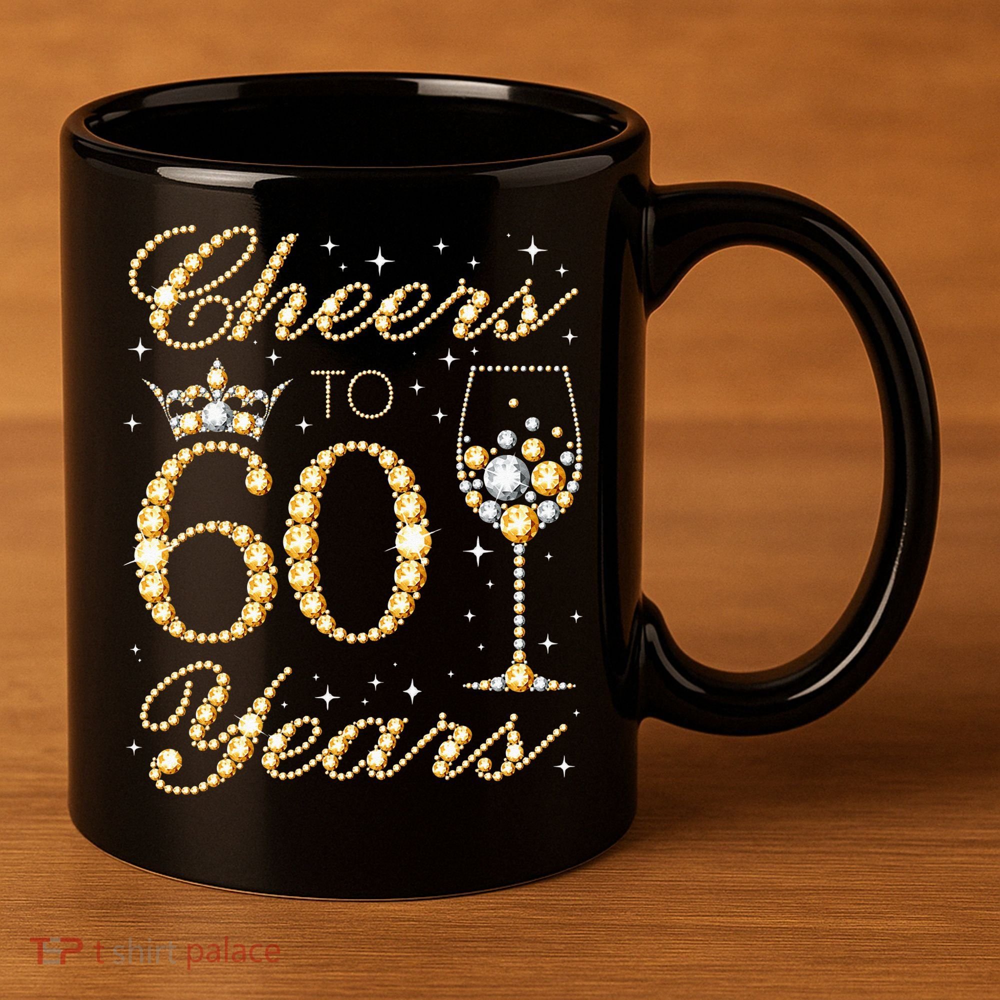 Cheers To 60 Years 60th Queens Birthday 60 Years Old 11oz C Handle Ceramic Mug