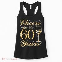 Cheers To 60 Years 60th Queens Birthday 60 Years Old Women's Tank Top thumb 0
