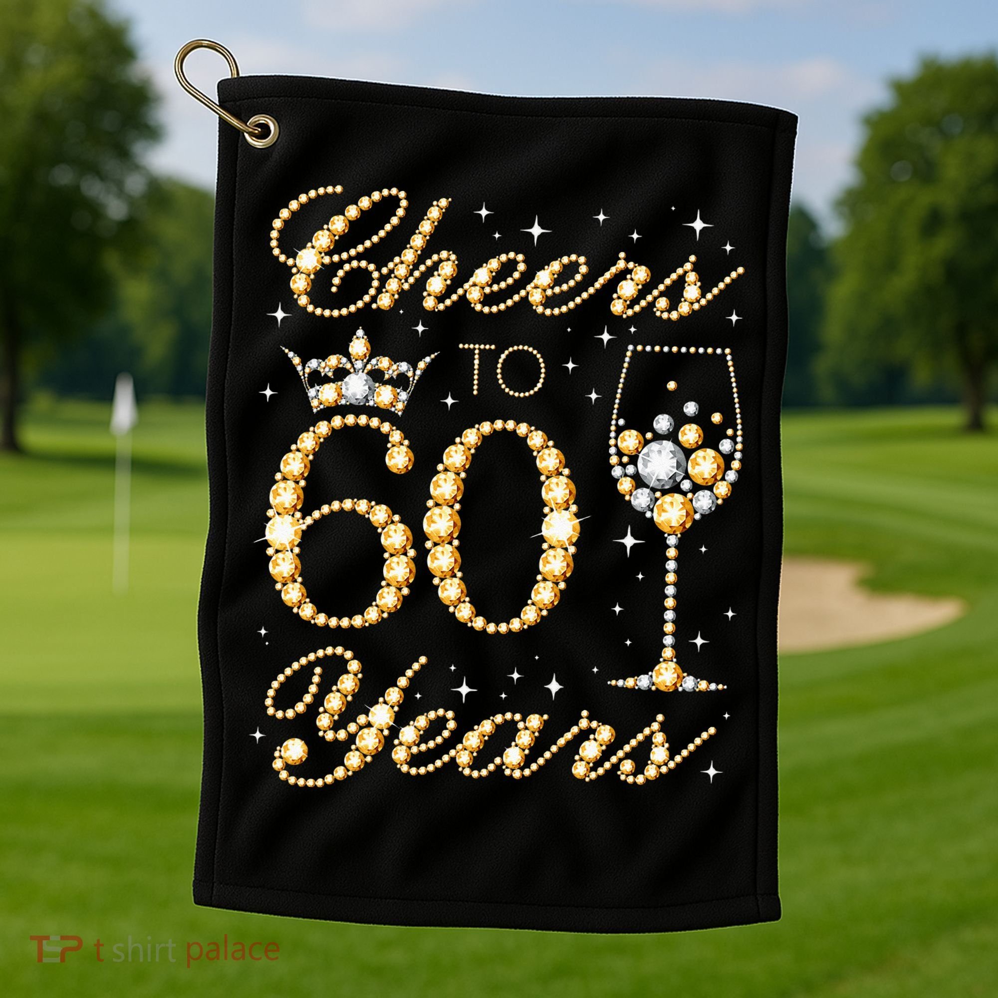 Cheers To 60 Years 60th Queens Birthday 60 Years Old Golf Towel