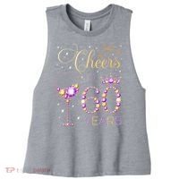 Cheers To 60 Years Old 60th Birthday Party 60th Bday Women's Racerback Cropped Tank thumb 0
