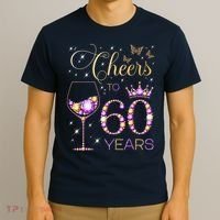Cheers To 60 Years Old 60th Birthday Party 60th Bday T-Shirt thumb 3