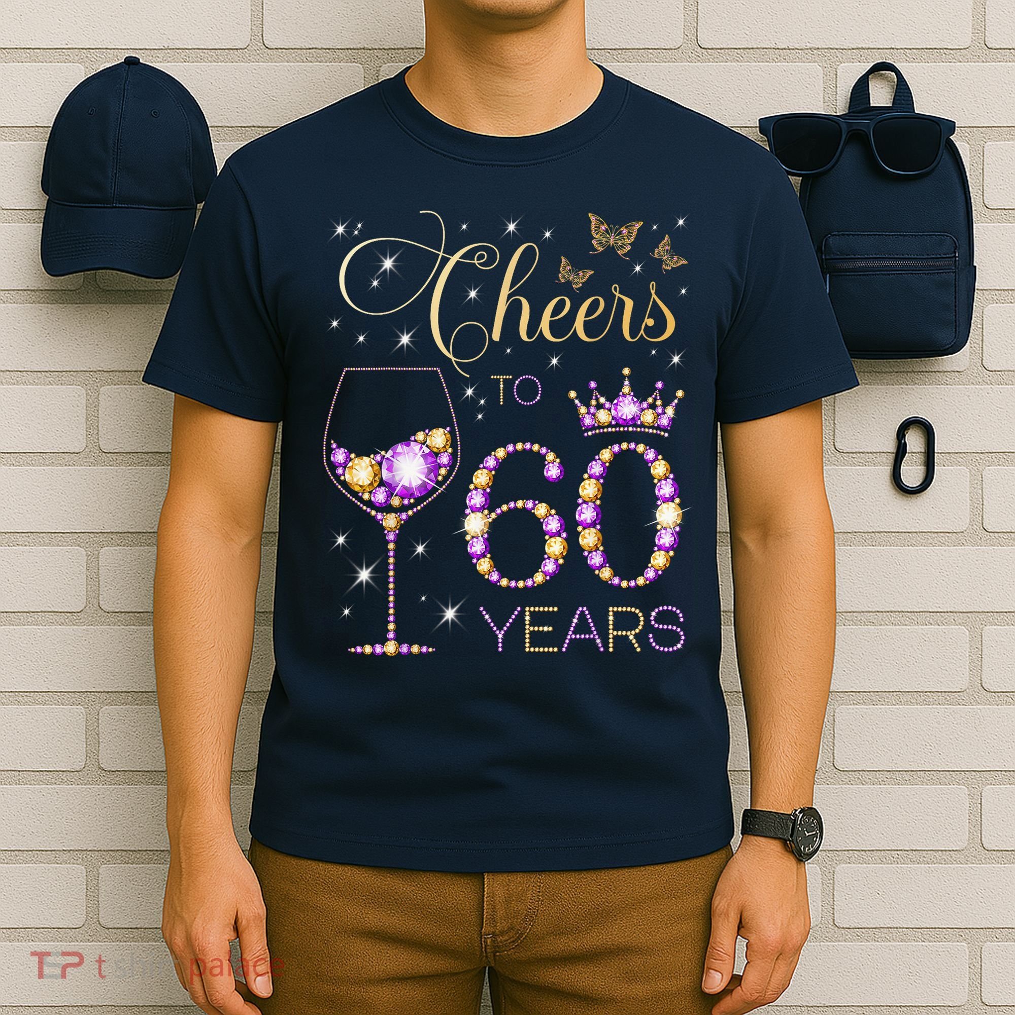 Cheers To 60 Years Old 60th Birthday Party 60th Bday T-Shirt