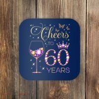 Cheers To 60 Years Old 60th Birthday Party 60th Bday Coaster thumb 0