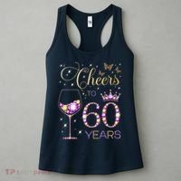 Cheers To 60 Years Old 60th Birthday Party 60th Bday Women's Tank Top thumb 3
