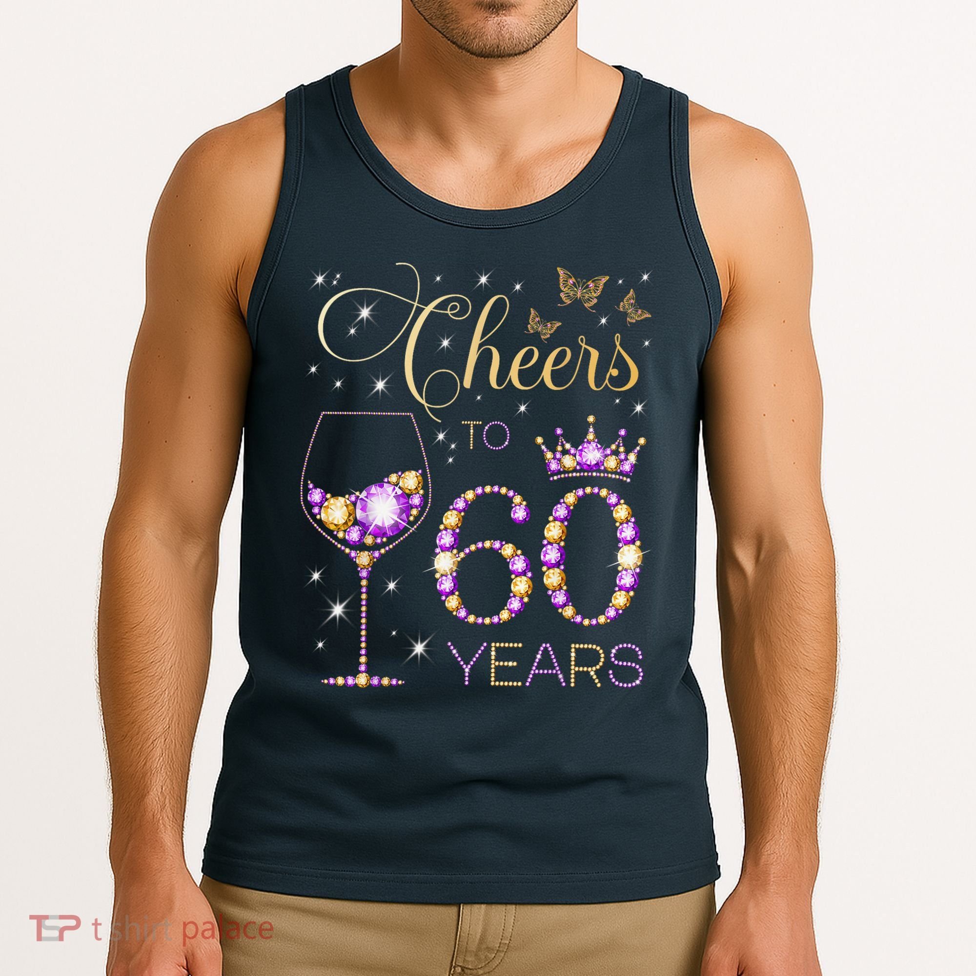 Cheers To 60 Years Old 60th Birthday Party 60th Bday Tank Top