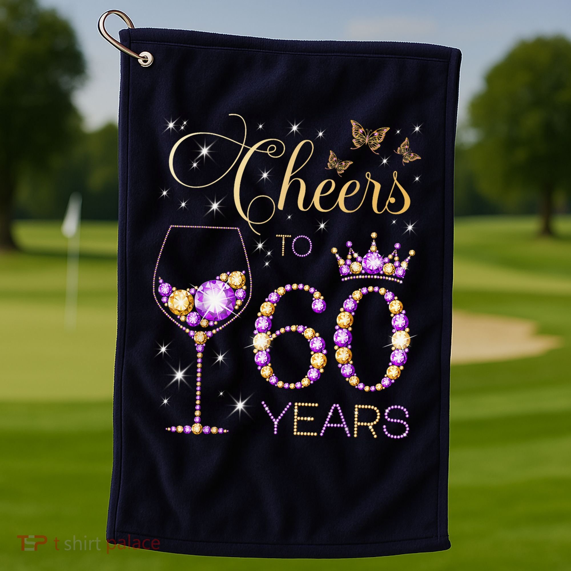 Cheers To 60 Years Old 60th Birthday Party 60th Bday Golf Towel