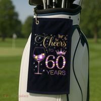 Cheers To 60 Years Old 60th Birthday Party 60th Bday Golf Towel thumb 2