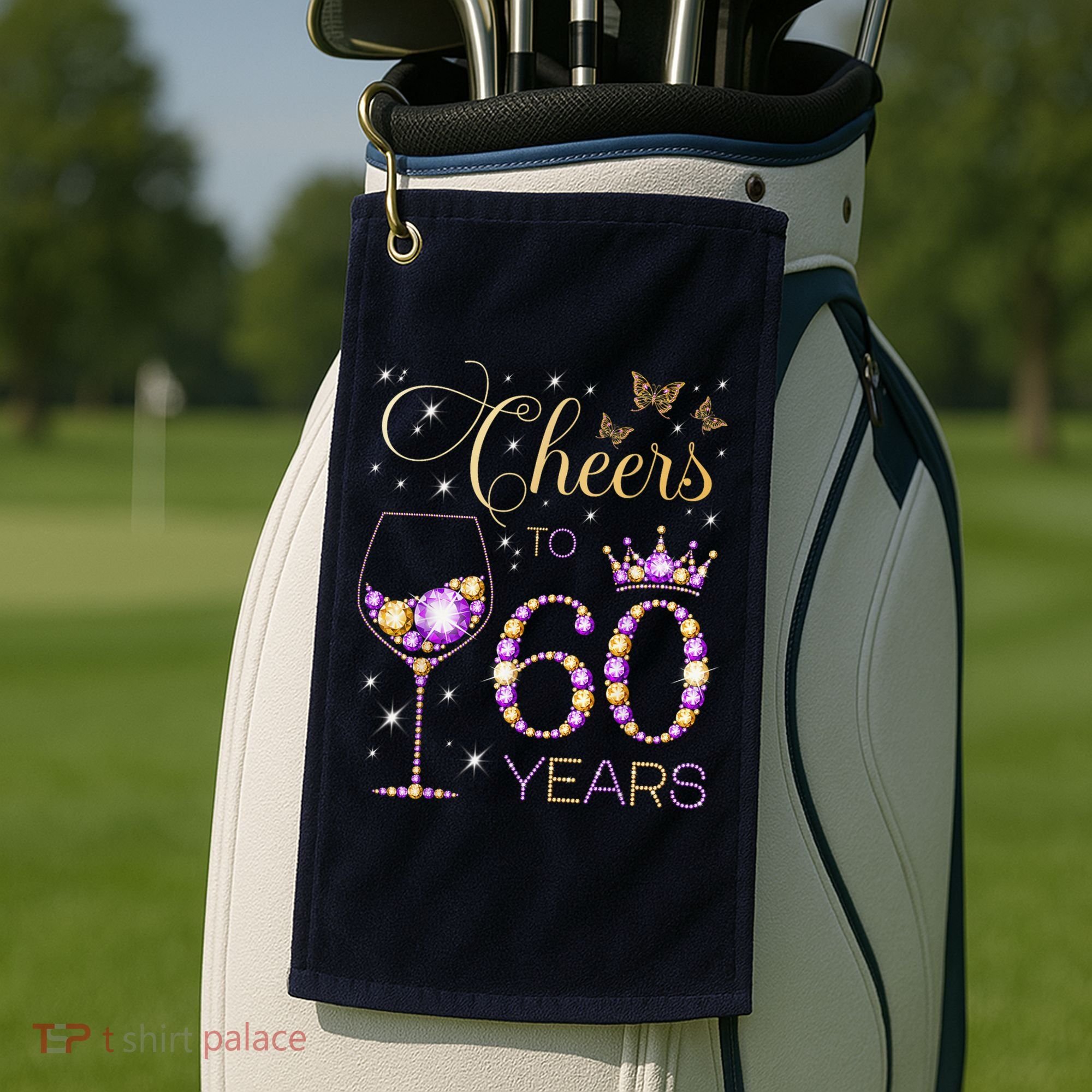 Cheers To 60 Years Old 60th Birthday Party 60th Bday Golf Towel