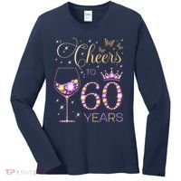 Cheers To 60 Years Old 60th Birthday Party 60th Bday Women's Long Sleeve Shirt thumb 0