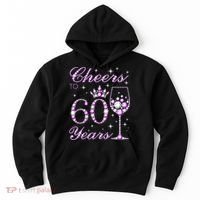 Cheers to 60 Years Old Wo Purple Crown 60th Birthday Pullover Hoodie Hoodie thumb 0
