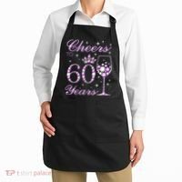 Cheers to 60 Years Old Wo Purple Crown 60th Birthday Pullover Hoodie Apron thumb 2