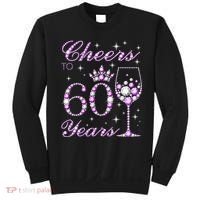 Cheers to 60 Years Old Wo Purple Crown 60th Birthday Pullover Hoodie Sweatshirt thumb 0