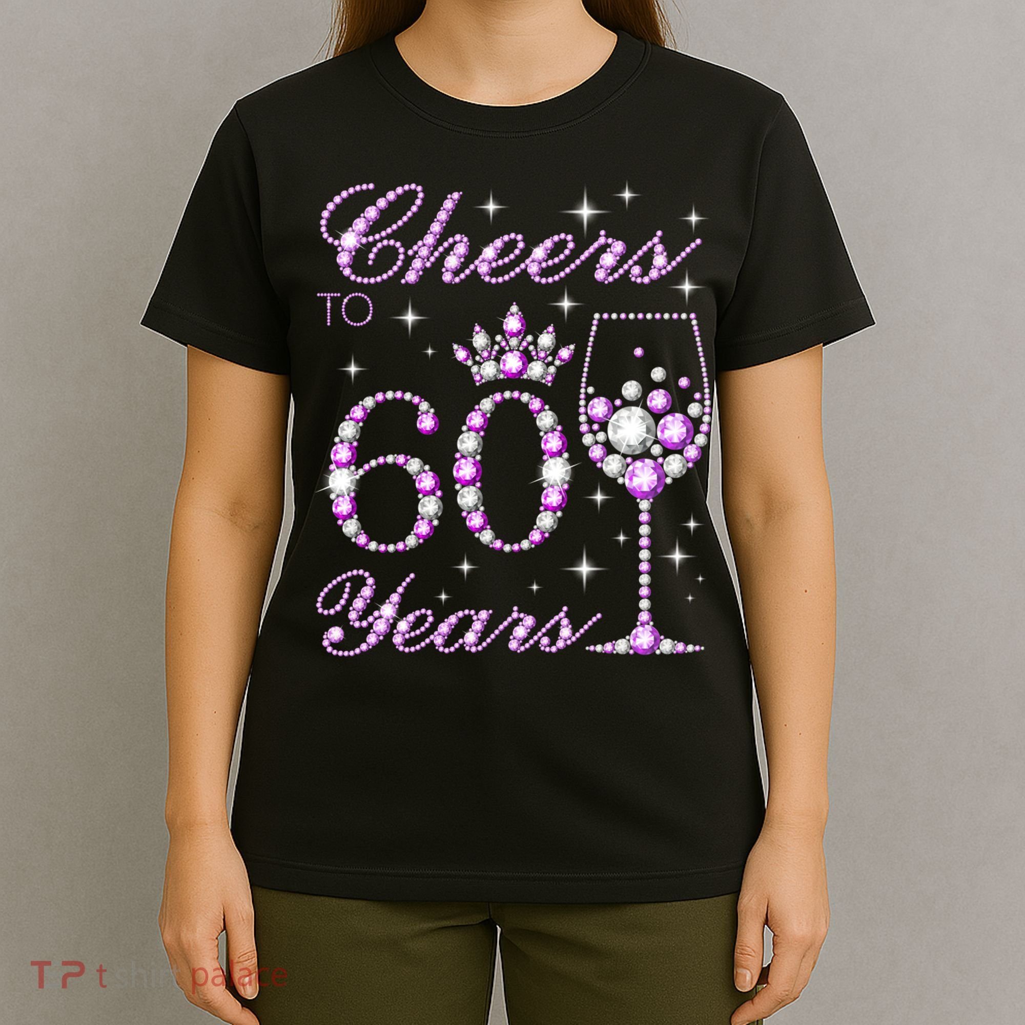 Cheers to 60 Years Old Wo Purple Crown 60th Birthday Pullover Hoodie T-Shirt