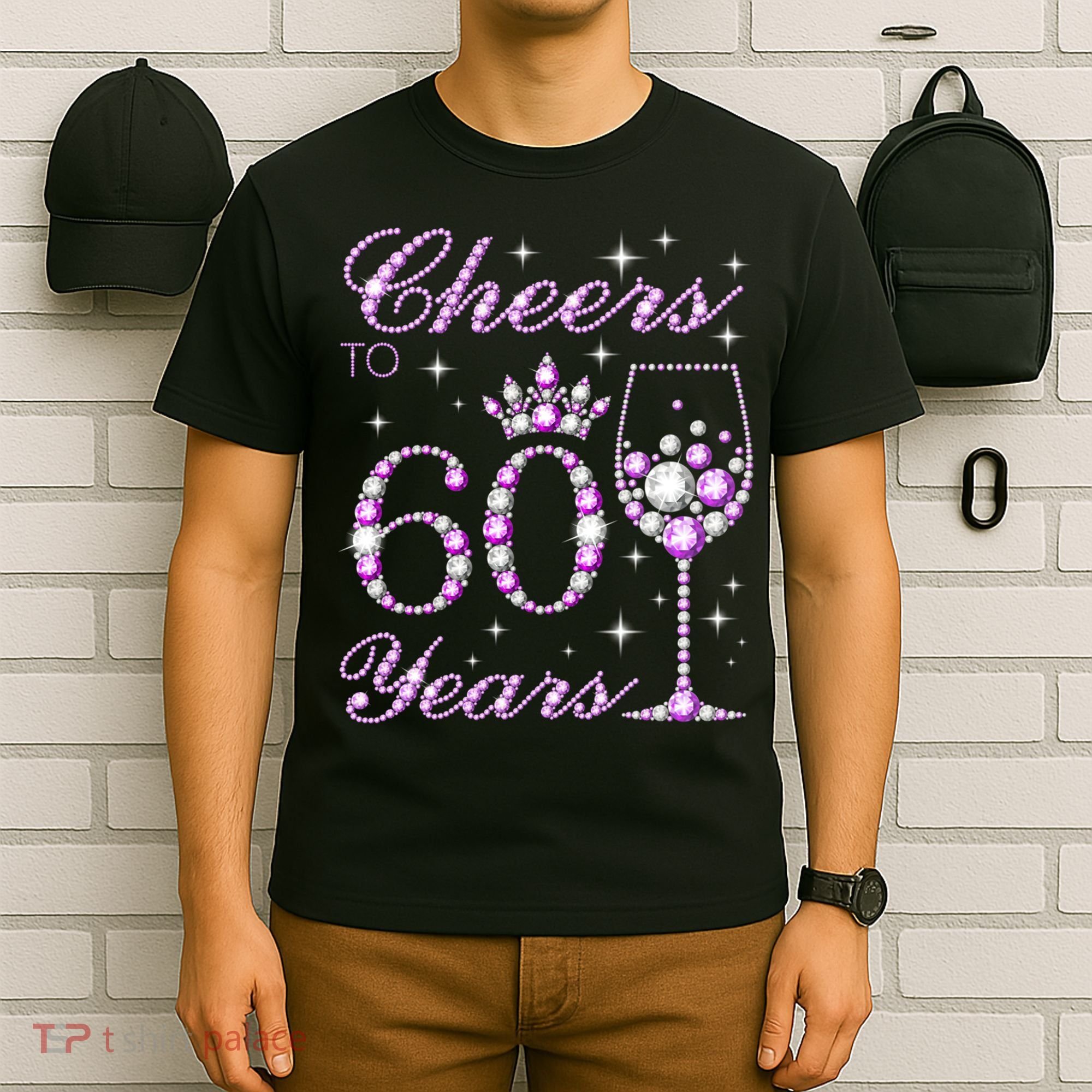 Cheers to 60 Years Old Wo Purple Crown 60th Birthday Pullover Hoodie T-Shirt