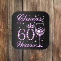 Cheers to 60 Years Old Wo Purple Crown 60th Birthday Pullover Hoodie Coaster thumb 0