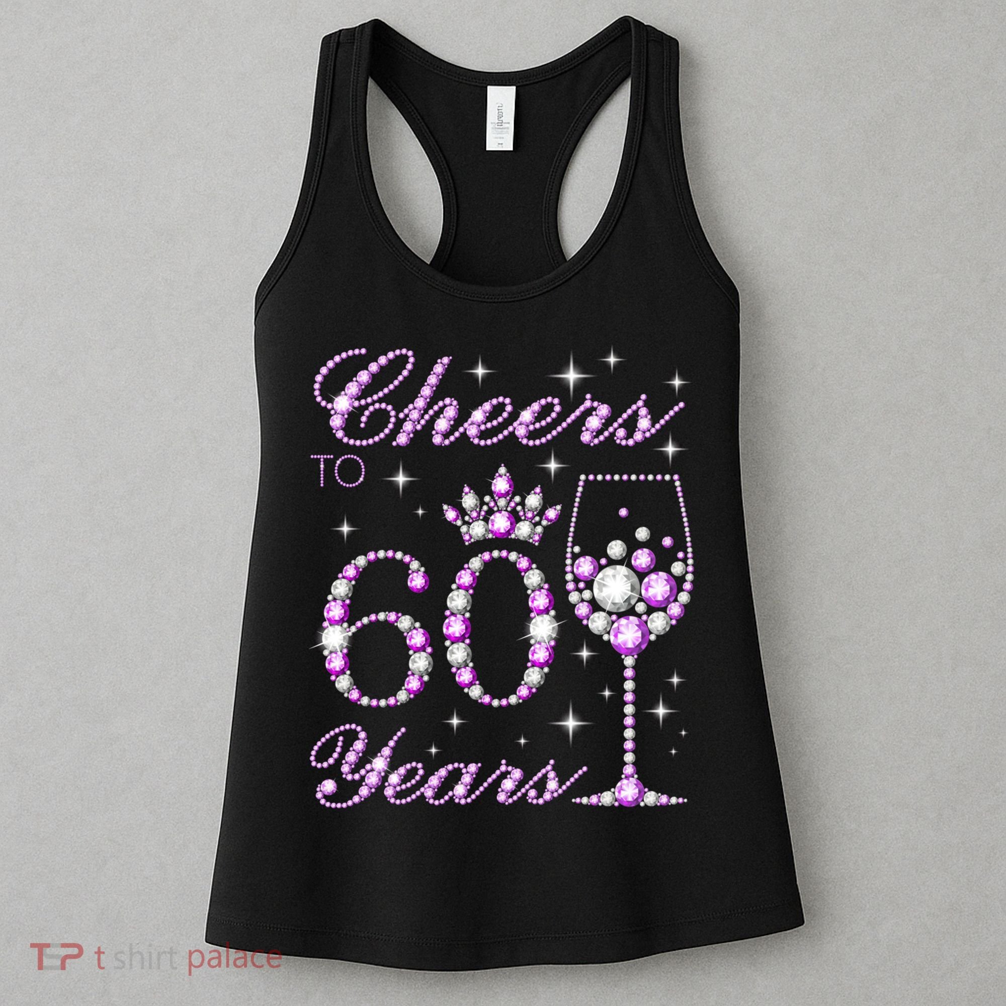 Cheers to 60 Years Old Wo Purple Crown 60th Birthday Pullover Hoodie Women's Tank Top