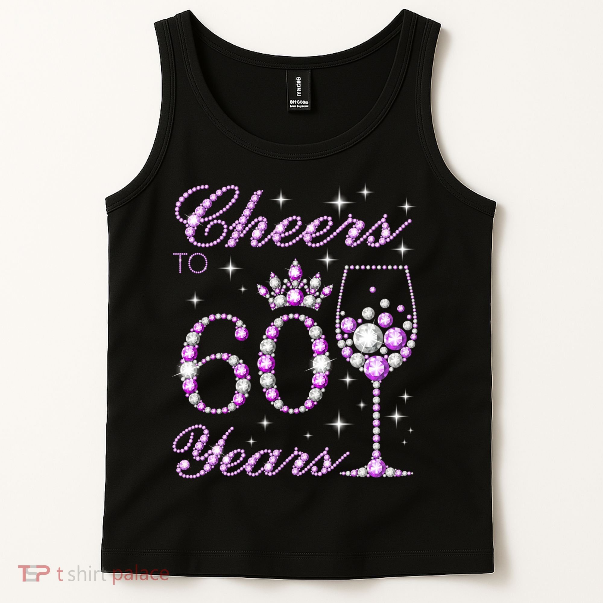 Cheers to 60 Years Old Wo Purple Crown 60th Birthday Pullover Hoodie Tank Top