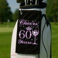 Cheers to 60 Years Old Wo Purple Crown 60th Birthday Pullover Hoodie Golf Towel thumb 2