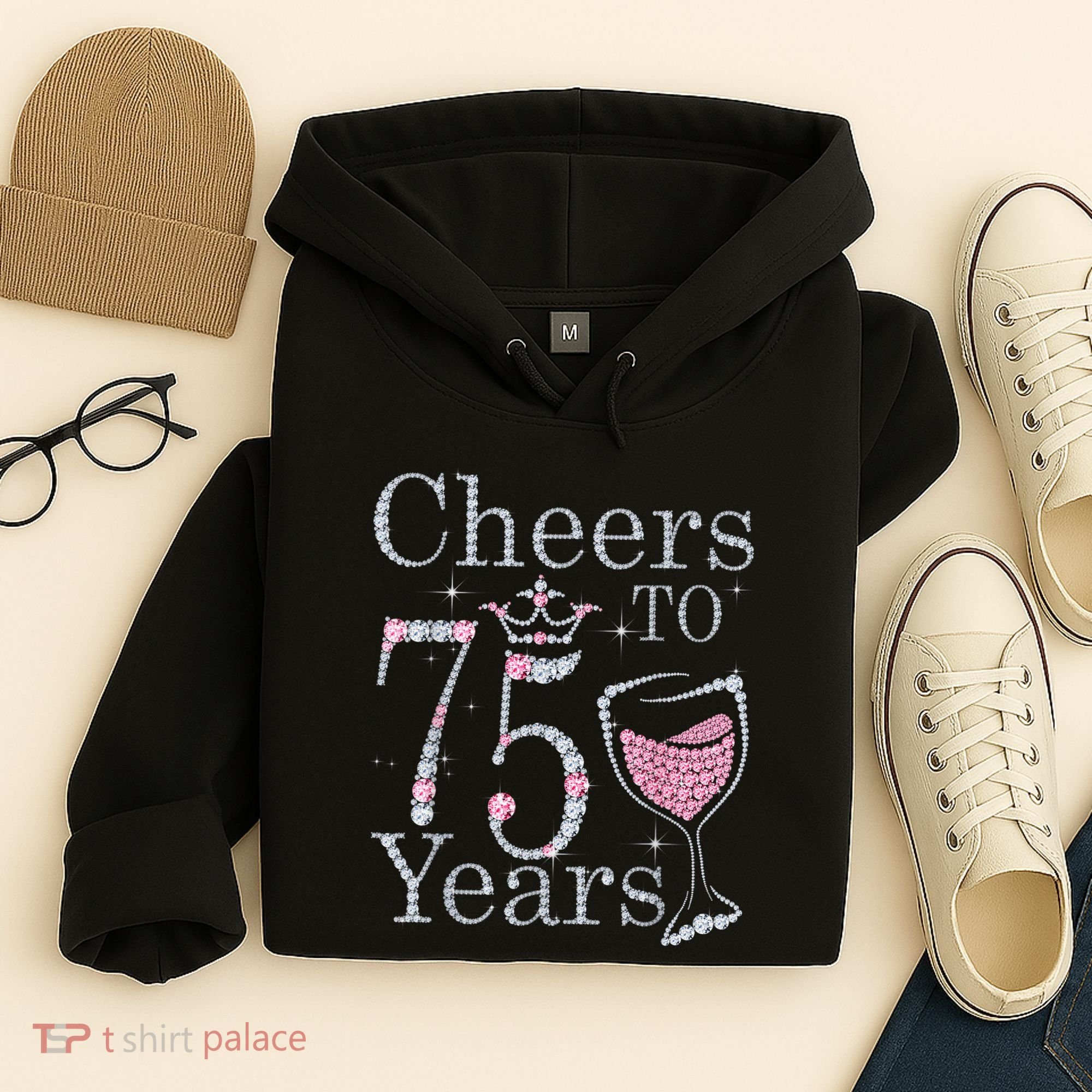 Cheers to 75 Years 1947 75Th Birthday Present Tee Gift For Wo Hoodie