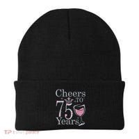 Cheers to 75 Years 1947 75Th Birthday Present Tee Gift For Wo Beanie thumb 0