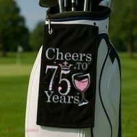 Cheers to 75 Years 1947 75Th Birthday Present Tee Gift For Wo Golf Towel thumb 2