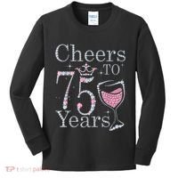 Cheers to 75 Years 1947 75Th Birthday Present Tee Gift For Wo Kids Long Sleeve Shirt thumb 0