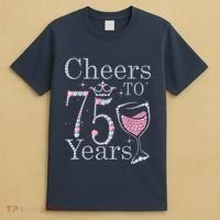 Cheers to 75 Years 1947 75Th Birthday Present Tee Gift For Wo T-Shirt thumb 4