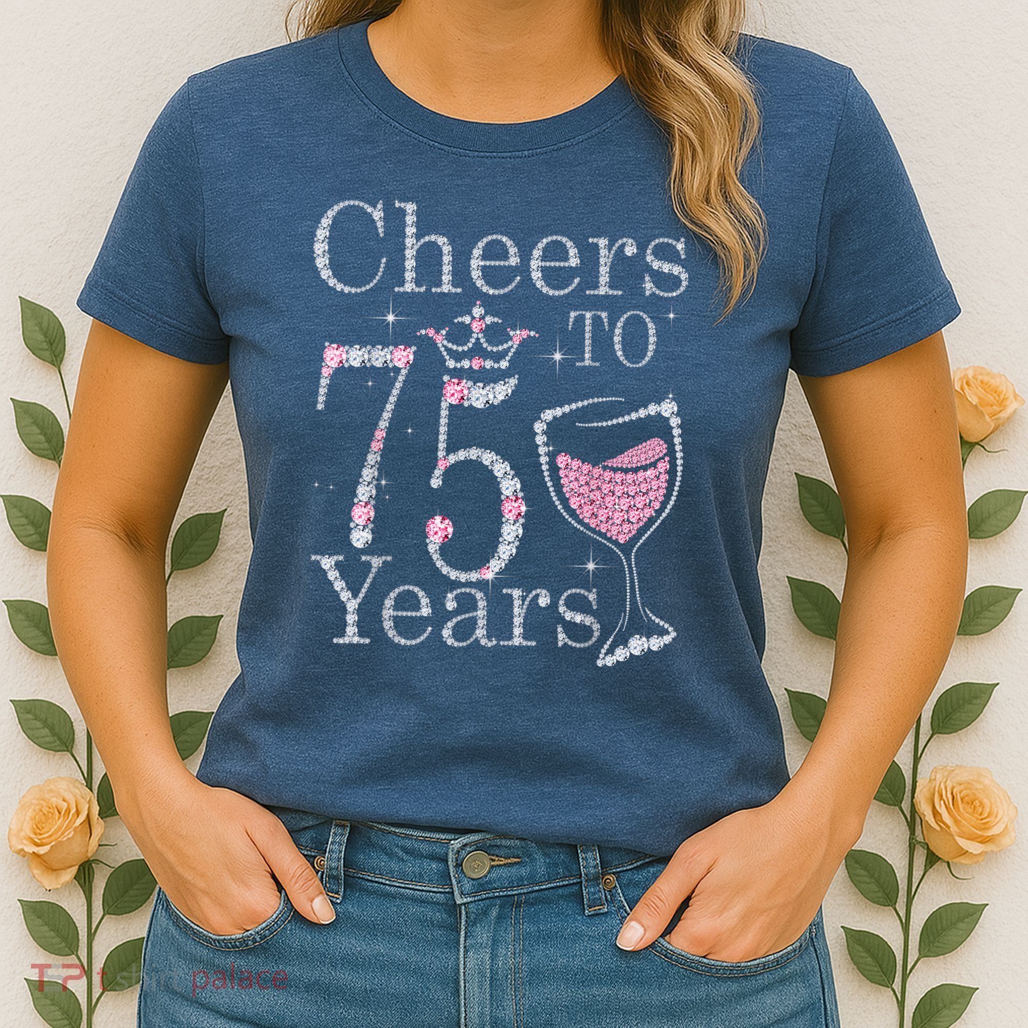 Cheers to 75 Years 1947 75Th Birthday Present Tee Gift For Wo Women's T-Shirt