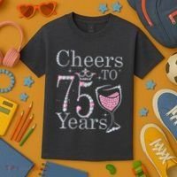 Cheers to 75 Years 1947 75Th Birthday Present Tee Gift For Wo Kids T-Shirt thumb 3