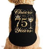 Cheers to 75 Years 75th Queen's Birthday Present 75 Years Old Doggie Tank thumb 0