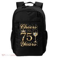 Cheers to 75 Years 75th Queen's Birthday Present 75 Years Old Backpack thumb 0