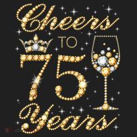Cheers to 75 Years 75th Queen's Birthday Present 75 Years Old Beanie thumb 2