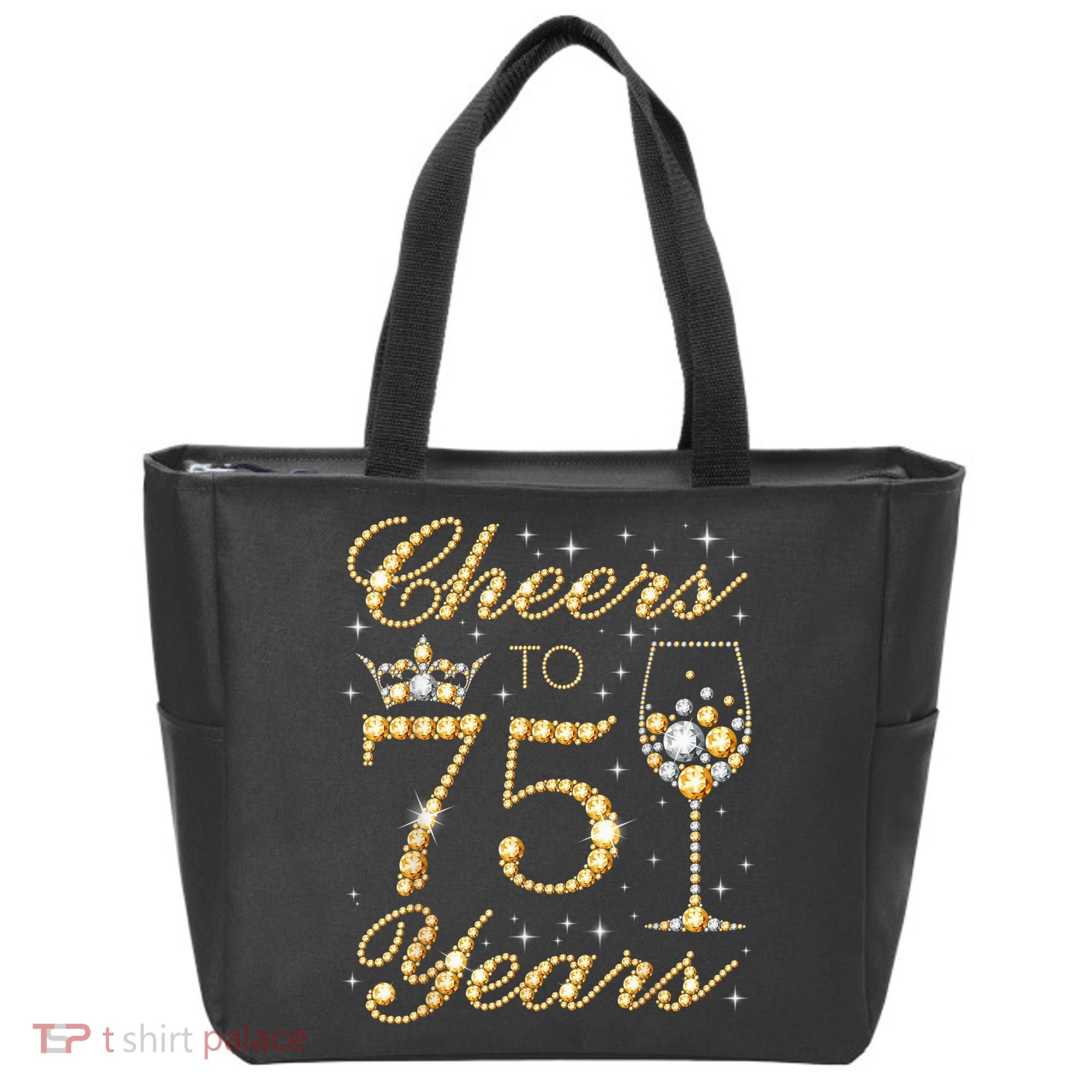 Cheers to 75 Years 75th Queen's Birthday Present 75 Years Old Tote Bag