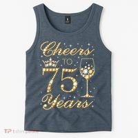Cheers to 75 Years 75th Queen's Birthday Present 75 Years Old Tank Top thumb 2