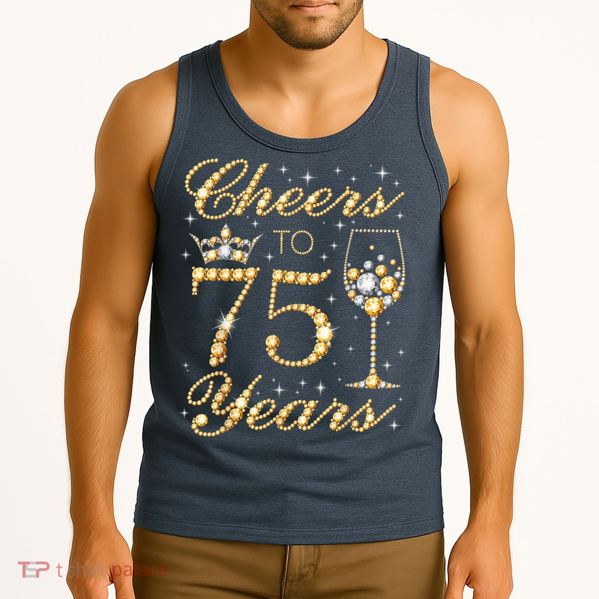 Cheers to 75 Years 75th Queen's Birthday Present 75 Years Old Tank Top