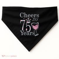 Cheers to 75 Years 1947 75Th Birthday Present Tee Gift For Wo USA-Made Doggie Bandana thumb 0