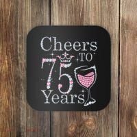 Cheers to 75 Years 1947 75Th Birthday Present Tee Gift For Wo Coaster thumb 0