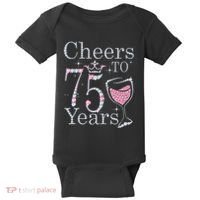 Cheers to 75 Years 1947 75Th Birthday Present Tee Gift For Wo Baby Bodysuit thumb 0