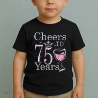 Cheers to 75 Years 1947 75Th Birthday Present Tee Gift For Wo Toddler T-Shirt thumb 2