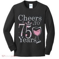 Cheers to 75 Years 1947 75Th Birthday Present Tee Gift For Wo Kids Long Sleeve Shirt thumb 0