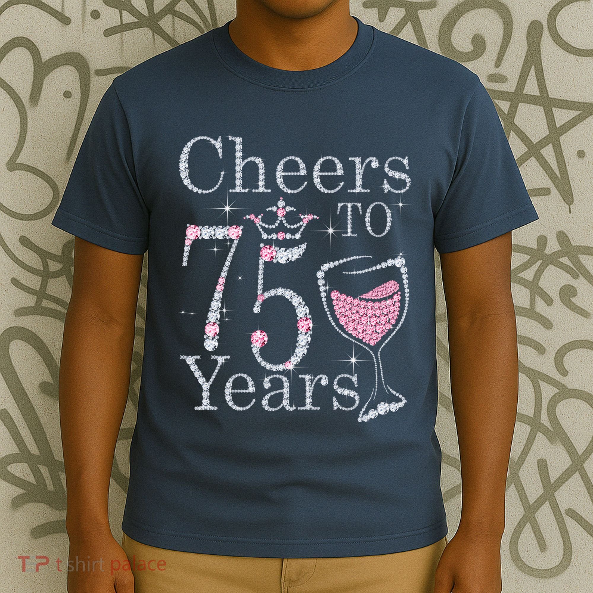 Cheers to 75 Years 1947 75Th Birthday Present Tee Gift For Wo T-Shirt
