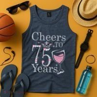 Cheers to 75 Years 1947 75Th Birthday Present Tee Gift For Wo Tank Top thumb 4