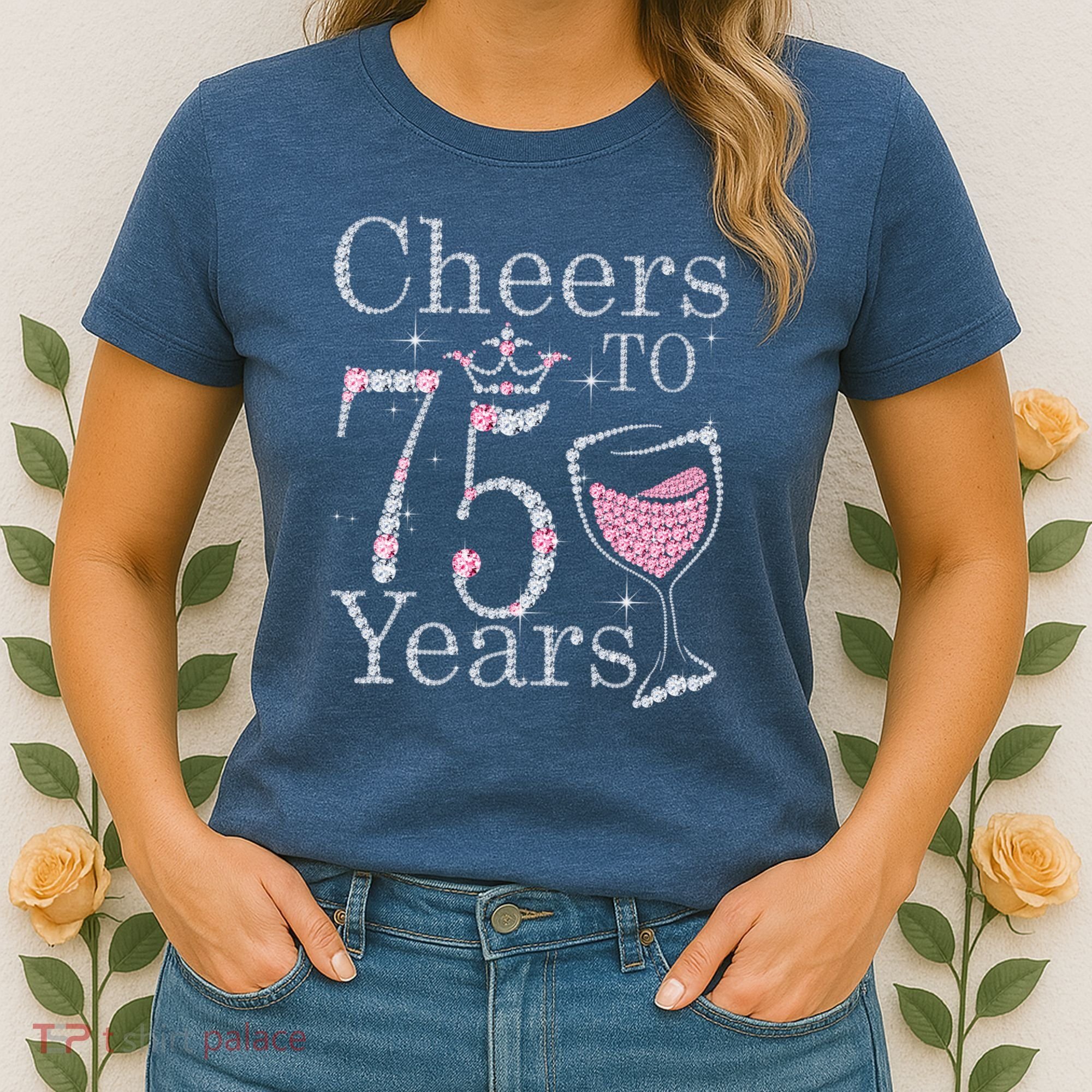 Cheers to 75 Years 1947 75Th Birthday Present Tee Gift For Wo Women's T-Shirt