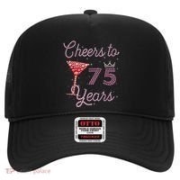 Cheers To 75 Years 75th Birthday Present 75 Years Old Bday Hat thumb 0