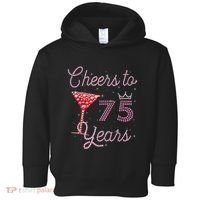 Cheers To 75 Years 75th Birthday Present 75 Years Old Bday Toddler Hoodie thumb 0