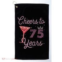 Cheers To 75 Years 75th Birthday Present 75 Years Old Bday Golf Towel thumb 0